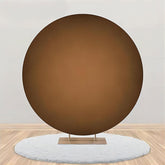 Aperturee - Dark Light Brown Gradient Round Birthday Backdrop